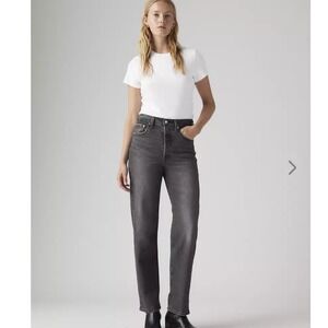 Levi's RIBCAGE STRAIGHT ANKLE WOMEN'S JEANS Black 24